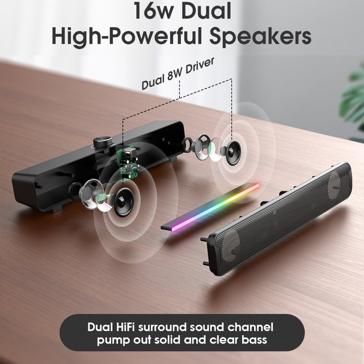 L16 Outdoor Portable RGB Light HiFi USB Bluetooth Wireless Speaker(Black) - HoMEdemic™ 