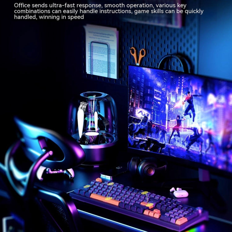 LANGTU LT104 Mechanical Keyboard Backlight Display Flexible DIY Keyboard, Style: Wired Single Mode Gold Axis (White) - HoMEdemic™ 