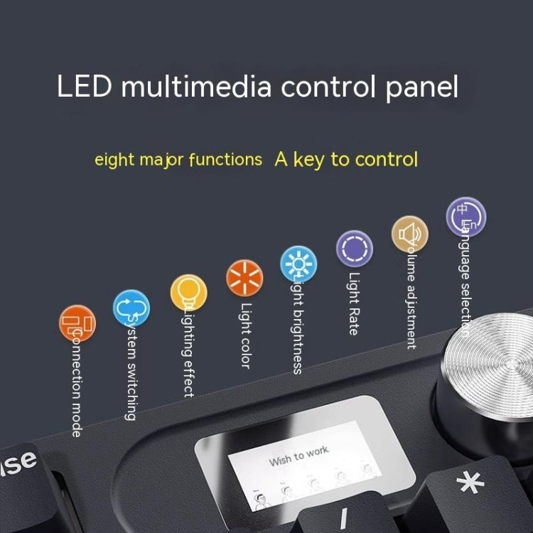 LANGTU LT104 Mechanical Keyboard Backlight Display Flexible DIY Keyboard, Style: Wired Single Mode Silver Axis (White) - HoMEdemic™ 