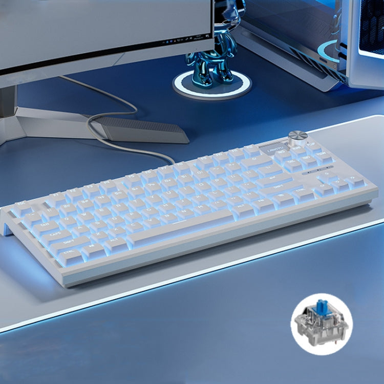 LANGTU LT84 Mechanical Luminous Keyboard, Style: Wired Single-mode Green Shaft (White) - HoMEdemic™ 