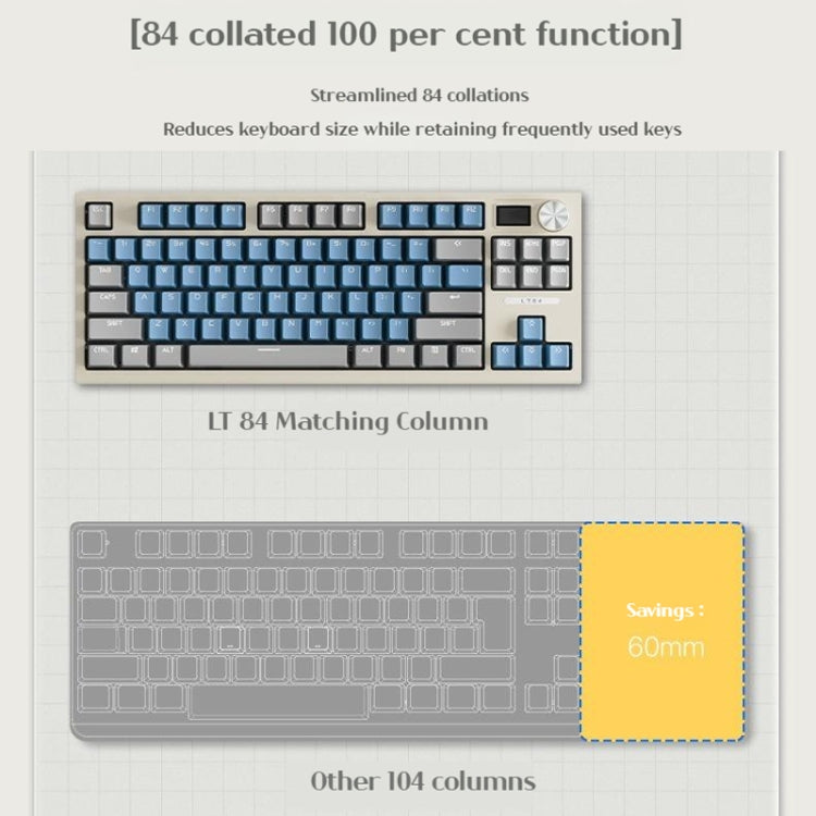LANGTU LT84 Mechanical Luminous Keyboard, Style: Wired Single-mode Green Shaft (White) - HoMEdemic™ 
