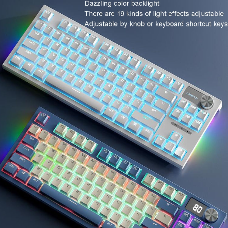 LANGTU LT84 Mechanical Luminous Keyboard, Style: Wired Single-mode Green Shaft (White) - HoMEdemic™ 
