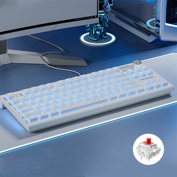 LANGTU LT84 Mechanical Luminous Keyboard, Style: Wired Single-mode Red Shaft (White) - HoMEdemic™ 