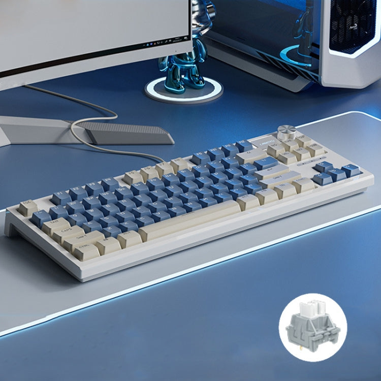 LANGTU LT84 Mechanical Luminous Keyboard, Style: Wired Single-mode Silver Gray Shaft (Daybreak) - HoMEdemic™ 