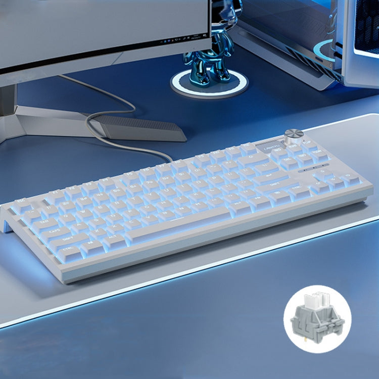 LANGTU LT84 Mechanical Luminous Keyboard, Style: Wired Single-mode Silver Gray Shaft (White) - HoMEdemic™ 