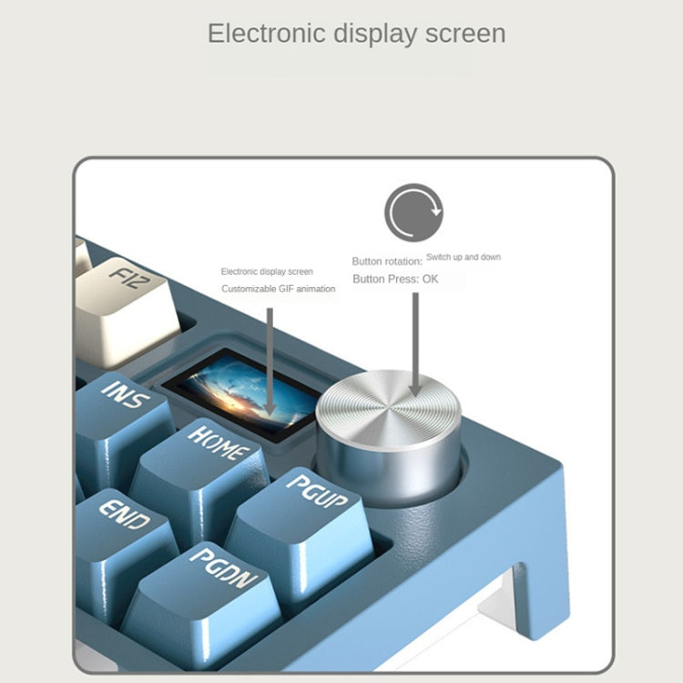 LANGTU LT84 Mechanical Luminous Keyboard, Style: Wired Single-mode Silver Gray Shaft (White) - HoMEdemic™ 