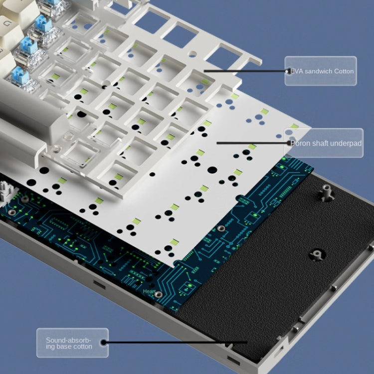LANGTU LT84 Mechanical Luminous Keyboard, Style: Wired Single-mode Silver Gray Shaft (White) - HoMEdemic™ 