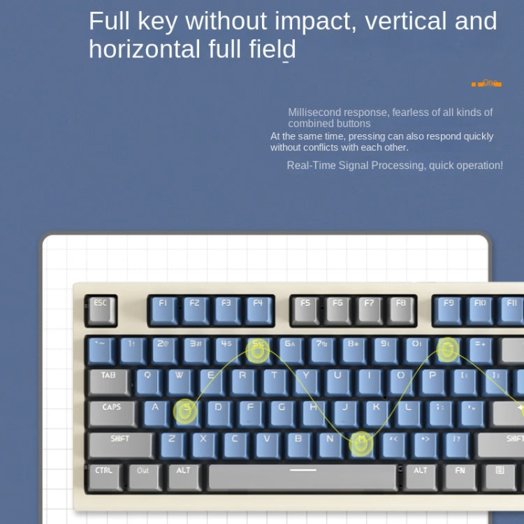 LANGTU LT84 Mechanical Luminous Keyboard, Style: Wired Single-mode Silver Gray Shaft (White) - HoMEdemic™ 