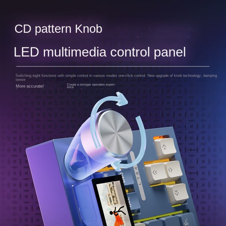 LANGTU LT84 Mechanical Luminous Keyboard, Style: Wireless Tri-Mode RGB Sea-Air Axis Pro ( Whiteout ) - HoMEdemic™ 