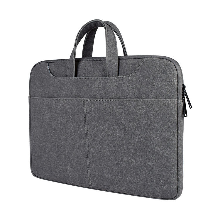 ST06S Waterproof PU Leather Zipper Hidden Portable Strap One-shoulder Handbag for 13.3 inch Laptops, with Magic Stick & Suitcase Belt, ST06S 13.3 inch Dark Gray, ST06S 13.3 inch Pink, ST06S 13.3 inch Light Grey