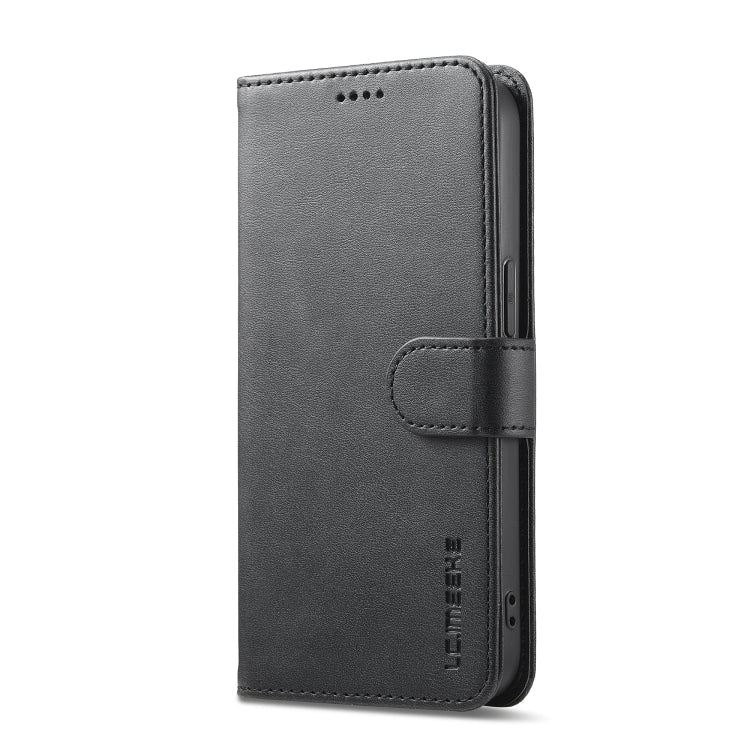 LC.IMEEKE Calf Texture Horizontal Flip Leather Case For iPhone 16e(Black) - HoMEdemic™ 