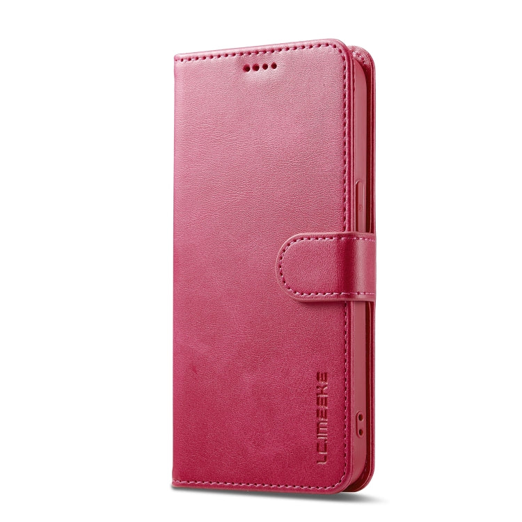 LC.IMEEKE Calf Texture Horizontal Flip Leather Case For iPhone 16e(Red) - HoMEdemic™ 