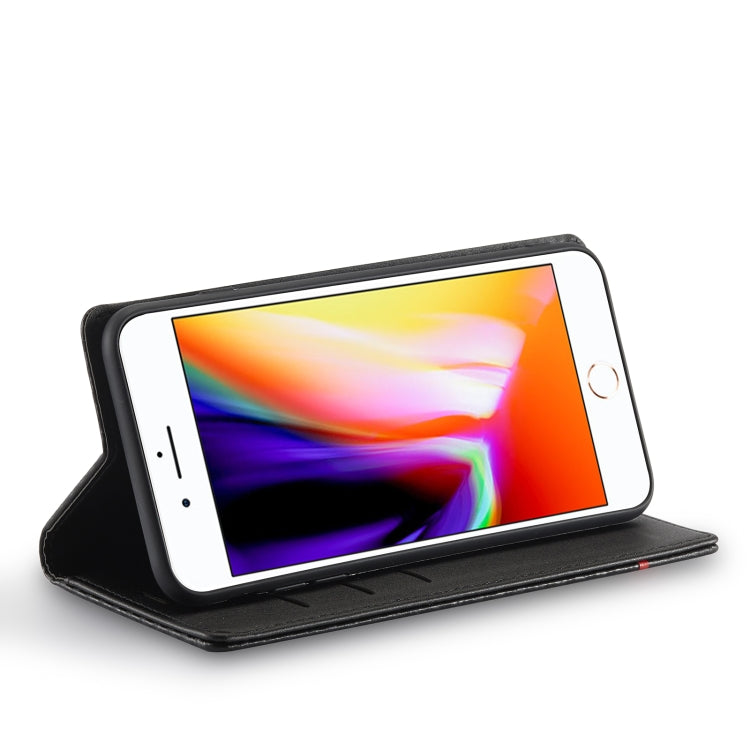 LC.IMEEKE Carbon Fiber PU + TPU Horizontal Flip Leather Case with Holder & Card Slot & Wallet For iPhone 7Plus / 8Plus(Vertical Black) - HoMEdemic™ 