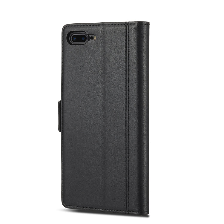 LC.IMEEKE Magnetic Buckle PU + TPU Horizontal Flip Leather Case with Holder & Card Slots & Wallet For iPhone 8 Plus & 7 Plus(Black) - HoMEdemic™ 