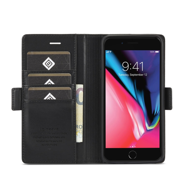 LC.IMEEKE Magnetic Buckle PU + TPU Horizontal Flip Leather Case with Holder & Card Slots & Wallet For iPhone 8 Plus & 7 Plus(Black) - HoMEdemic™ 