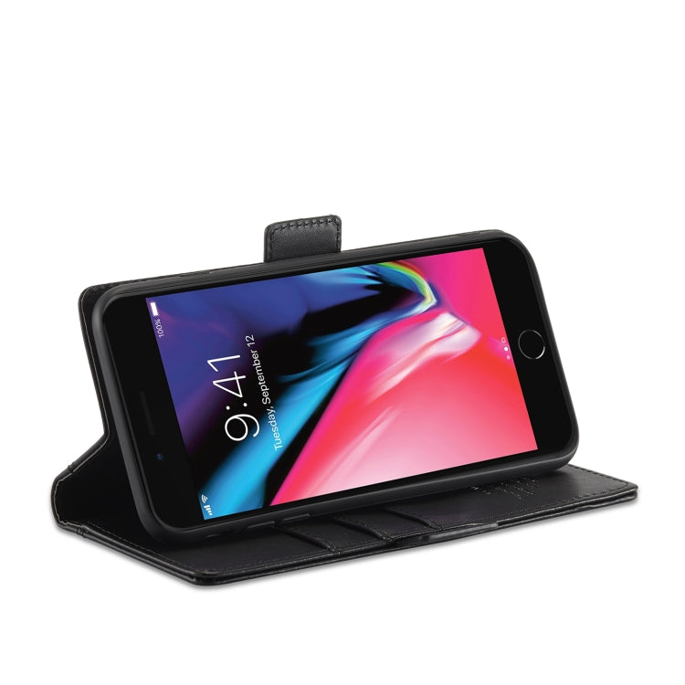 LC.IMEEKE Magnetic Buckle PU + TPU Horizontal Flip Leather Case with Holder & Card Slots & Wallet For iPhone 8 Plus & 7 Plus(Black) - HoMEdemic™ 
