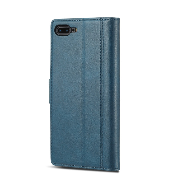 LC.IMEEKE Magnetic Buckle PU + TPU Horizontal Flip Leather Case with Holder & Card Slots & Wallet For iPhone 8 Plus & 7 Plus(Blue) - HoMEdemic™ 