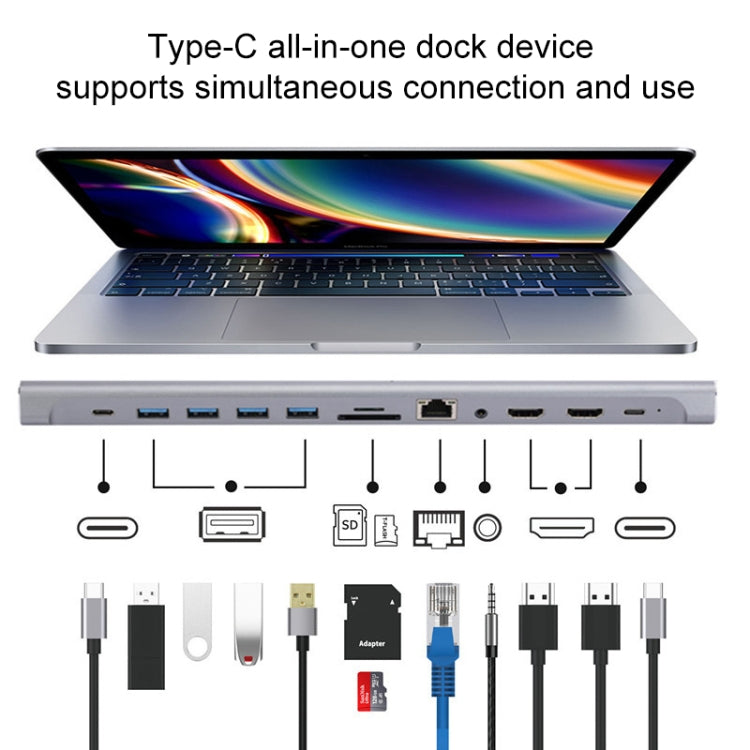 LS1094 12 in 1 Type-C to Dual HDMI Docking Station - HoMEdemic™ 