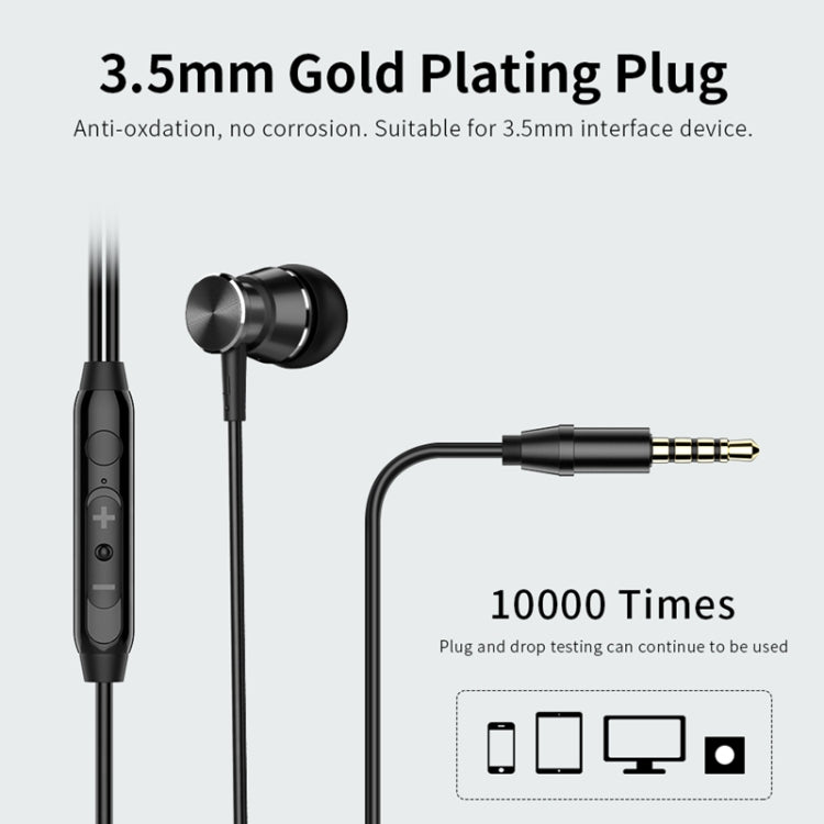 Langsdom M305 Bass Earphone for Phone 3.5mm In-ear Metal Earphones with HD Mic Earbuds for xiaomi iPhone Samsung(M305 Black) - HoMEdemic™ 