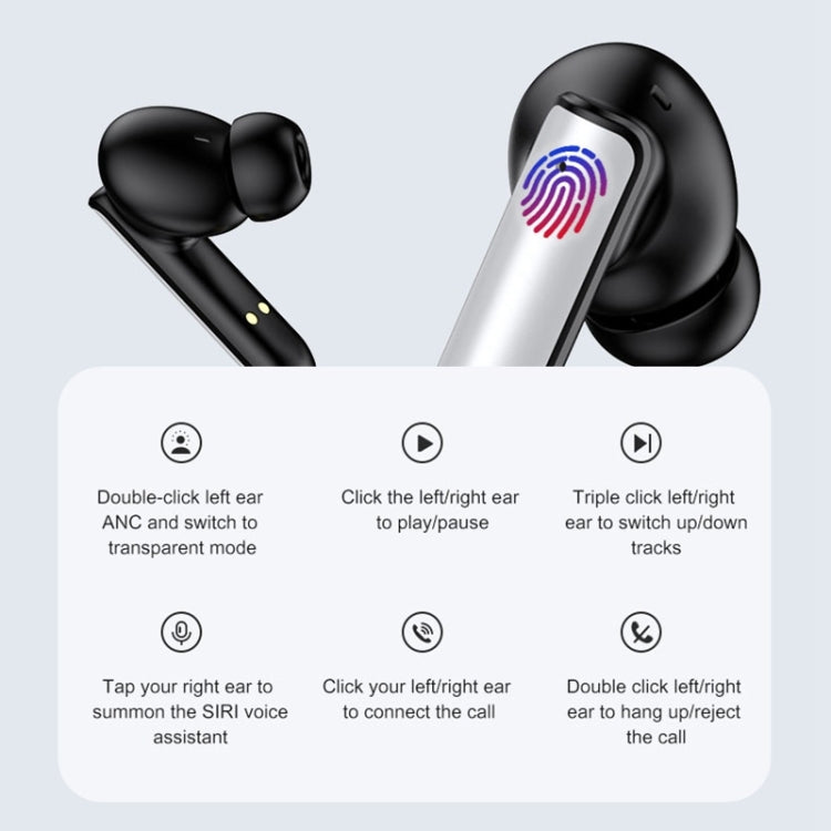 Langsdom TA03 ANC Active Noise Reduction Wireless Bluetooth Earphone(Black) - HoMEdemic™ 
