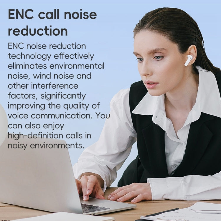 Langsdom TA08 Active Noise Reduction Wireless Bluetooth Earphone(White) - HoMEdemic™ 