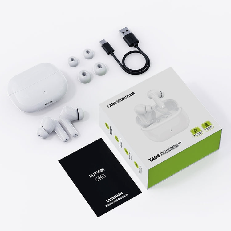 Langsdom TA08 Active Noise Reduction Wireless Bluetooth Earphone(White) - HoMEdemic™ 