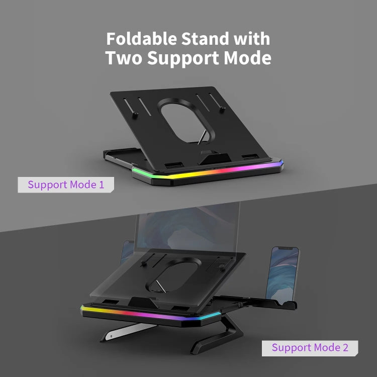 Laptop Stand with RGB Lighting 9-Level Adjustable Notebook Stand(Pink) - HoMEdemic™ 