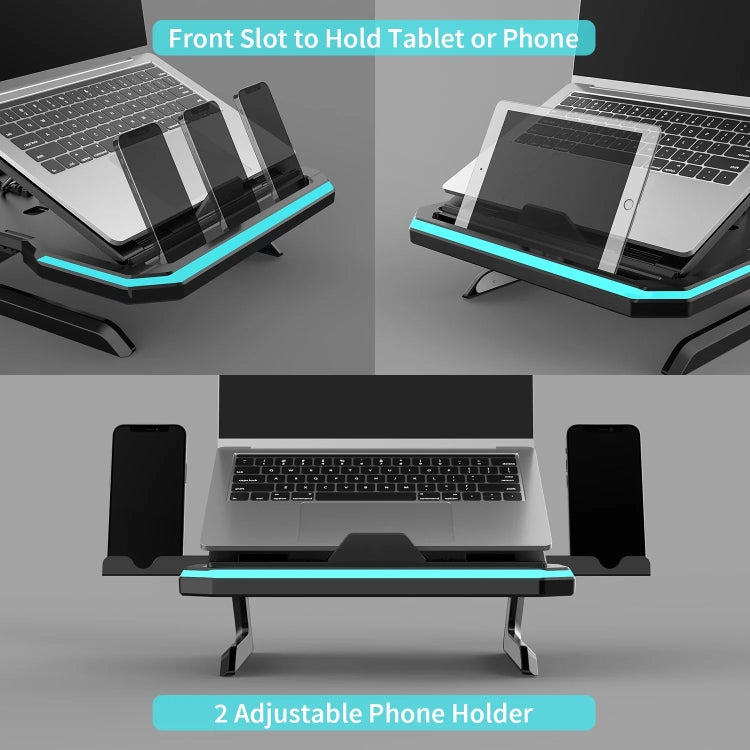 Laptop Stand with RGB Lighting 9-Level Adjustable Notebook Stand(Pink) - HoMEdemic™ 
