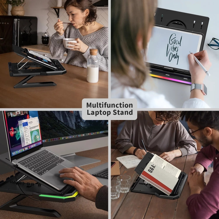 Laptop Stand with RGB Lighting 9-Level Adjustable Notebook Stand(Pink) - HoMEdemic™ 