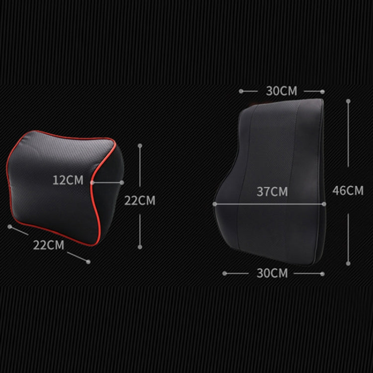 Leather Memory Foam All Season Car Seat Neck Support Cushion Headrest+Waist Pad(Black) - HoMEdemic™ 