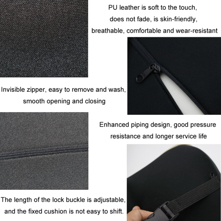 Leather Memory Foam All Season Car Seat Neck Support Cushion Headrest+Waist Pad(Black) - HoMEdemic™ 