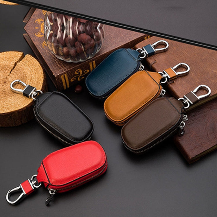 Leather Men Multifunctional Car Key Bag Large Capacity Universal Waist Hanging Key Storage Bag(Brown) - HoMEdemic™ 