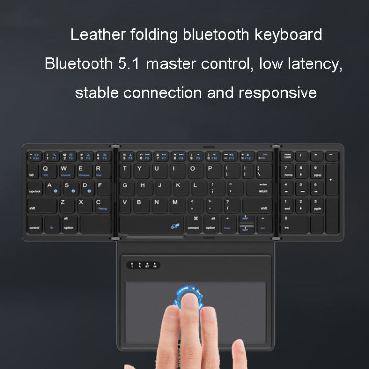 Leather Wireless Bluetooth Keyboard With Touch-Pad Multi-System External Portable Universal Keypad - HoMEdemic™ 