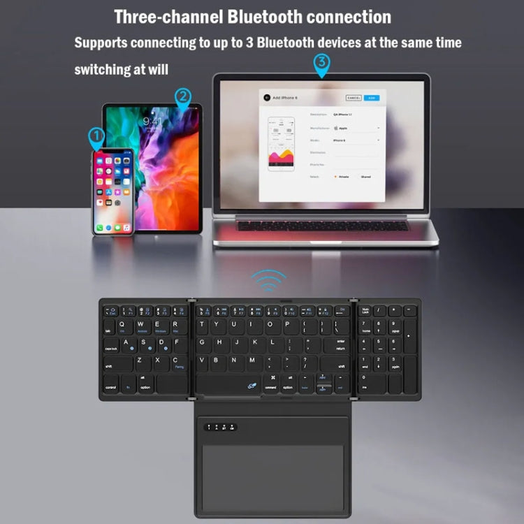 Leather Wireless Bluetooth Keyboard With Touch-Pad Multi-System External Portable Universal Keypad - HoMEdemic™ 