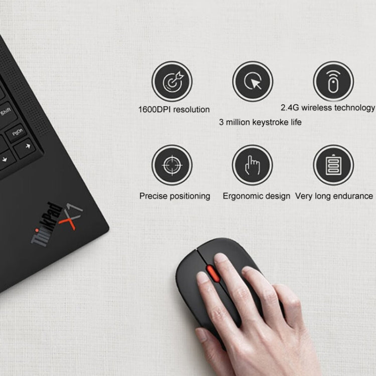 Lenovo Thinkplus M80 Office Lightweight Ergonomic Laptop Mouse, Specification: Wireless - HoMEdemic™ 