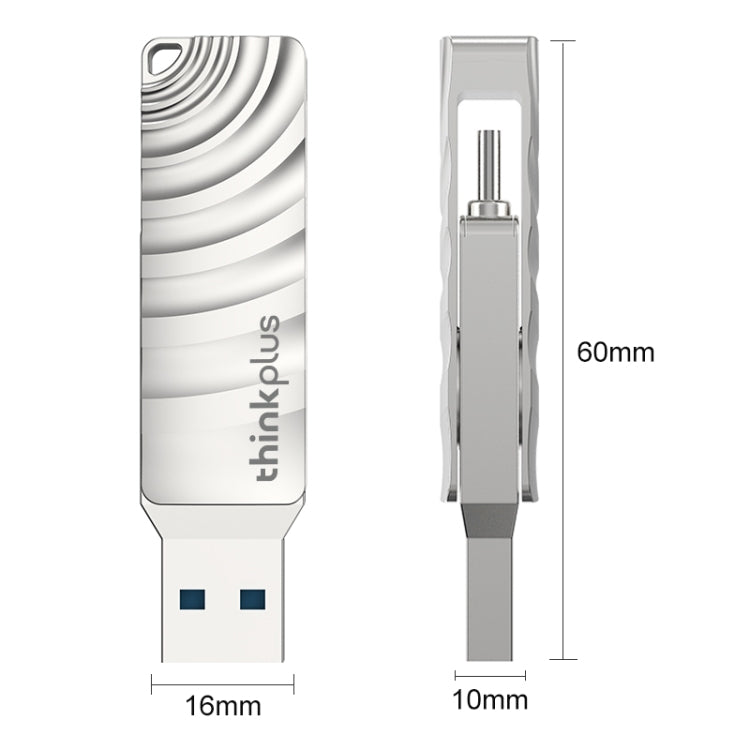 Lenovo Thinkplus MU232 USB 3.2 + USB-C / Type-C Dual Head Flash Drive, Memory:64GB - HoMEdemic™ 