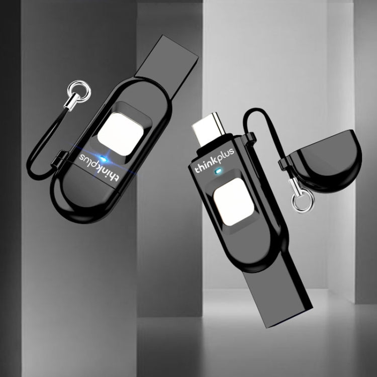 Lenovo Thinkplus TFU301 Dual Interface Type-C+USB Fingerprint Encrypted USB Flash Drive, Capacity: 256G - HoMEdemic™ 