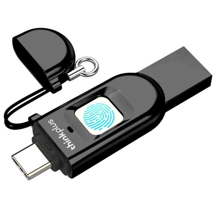 Lenovo Thinkplus TFU301 Dual Interface Type-C+USB Fingerprint Encrypted USB Flash Drive, Capacity: 32G - HoMEdemic™ 