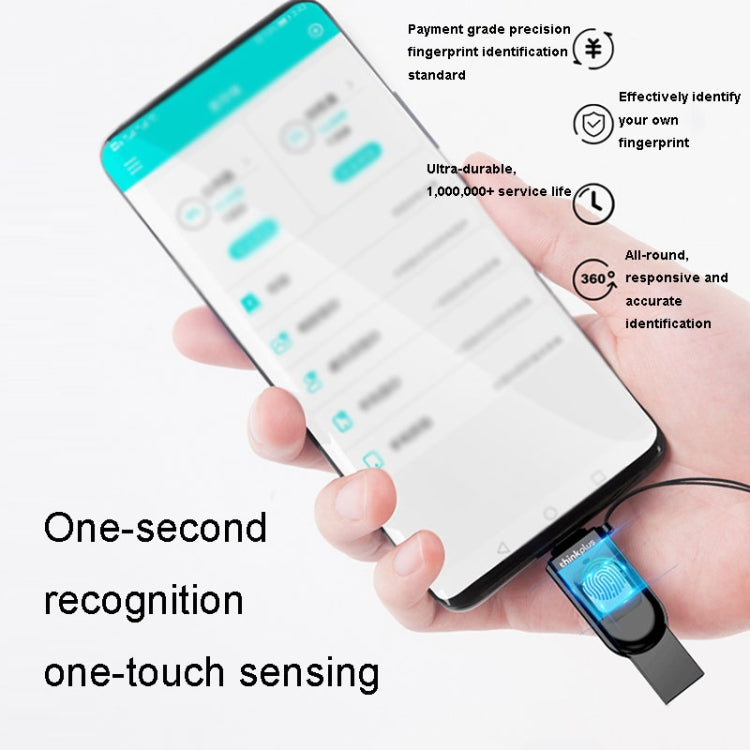 Lenovo Thinkplus TFU301 Dual Interface Type-C+USB Fingerprint Encrypted USB Flash Drive, Capacity: 32G - HoMEdemic™ 