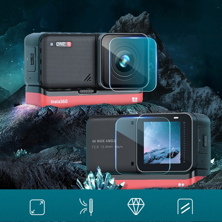 Lens + LCD Display Tempered Glass Film for Insta 360 One R 4K (Transparent) - HoMEdemic™ 