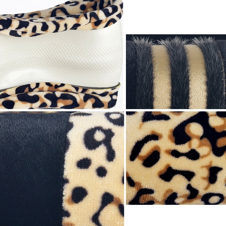 Leopard Grain Steering Wheel Cover, Adaptation Steering Wheel Diameter: 37-38 cm, 37-38cm Beige, 37-38cm Coffee, 37-38cm Black - HoMEdemic™ 
