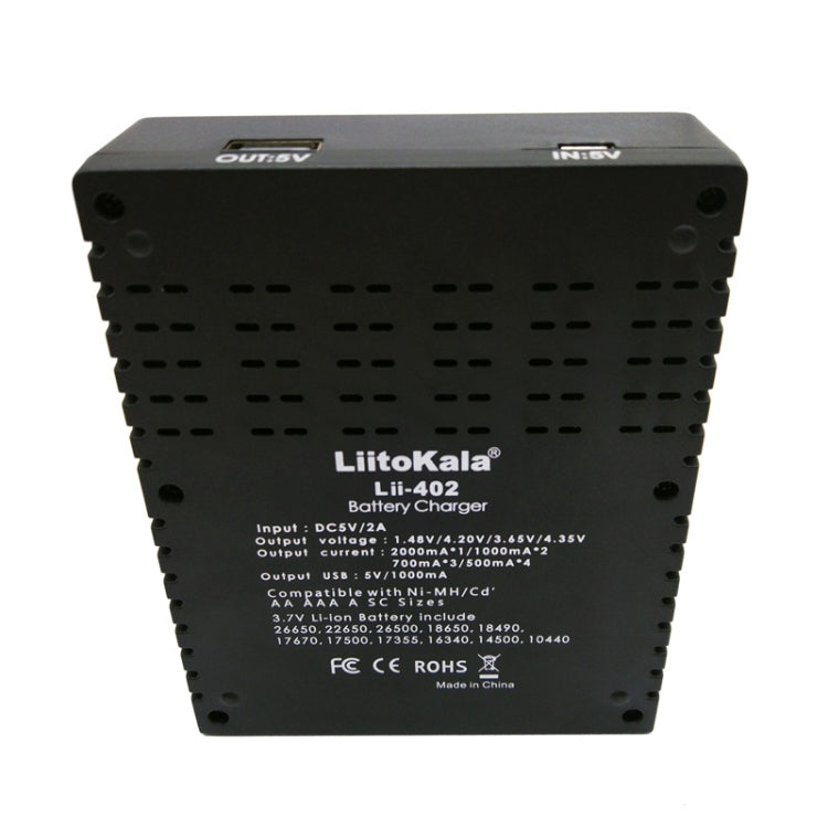 LiitoKala lii-402 4 In 1 Lithium Battery Charger for Li-ion IMR 18650, 18490, 18350, 17670, 17500, 16340(RCR123), 14500, 10440 - HoMEdemic™ 