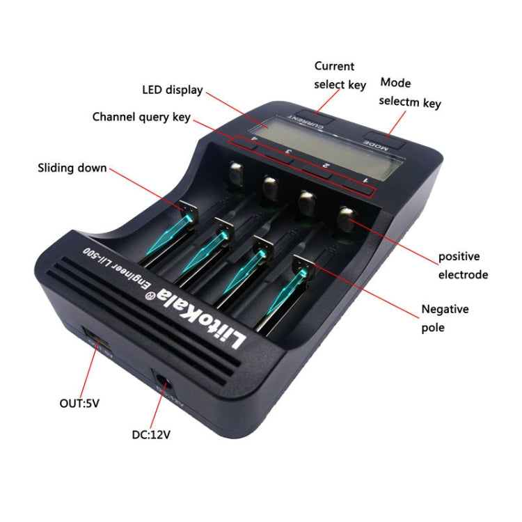 LiitoKala lii-500 Lithium Battery Charger for Li-ion IMR 18650, 26650, 16340, 14500, 10440, 18500, EU Plug - HoMEdemic™ 