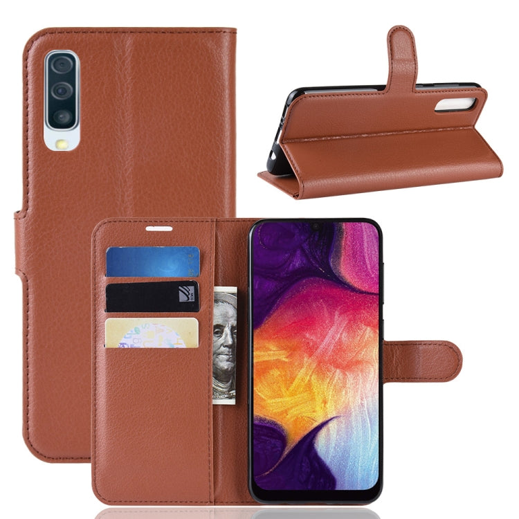 Litchi Texture Horizontal Flip Leather Case for Galaxy A50, with Wallet & Holder & Card Slots, For Galaxy A50 (1), For Galaxy A50  (1) - HoMEdemic™ 
