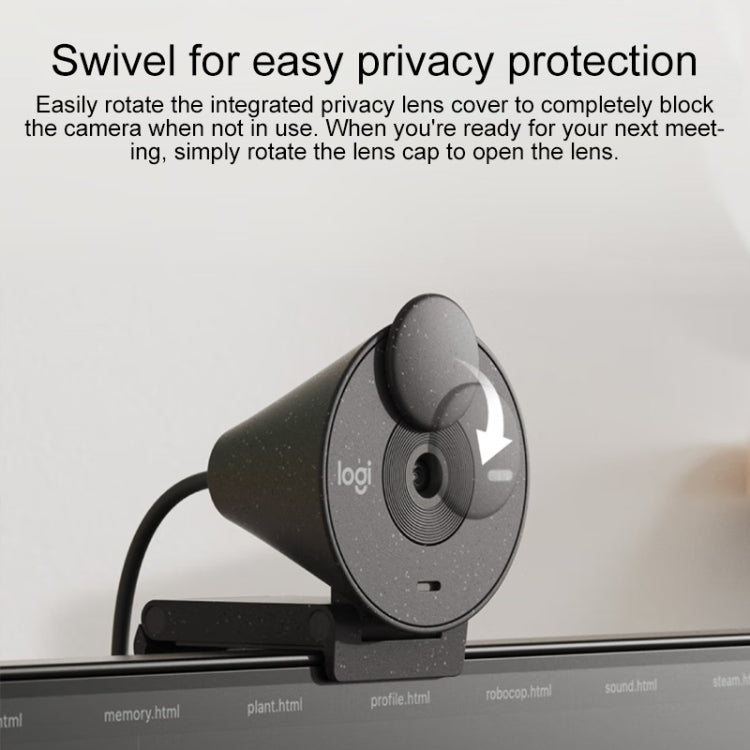 Logitech Brio 300 2MP 1080P Full HD IP Camera with Noise Reduction Microphone (Black) - HoMEdemic™ 