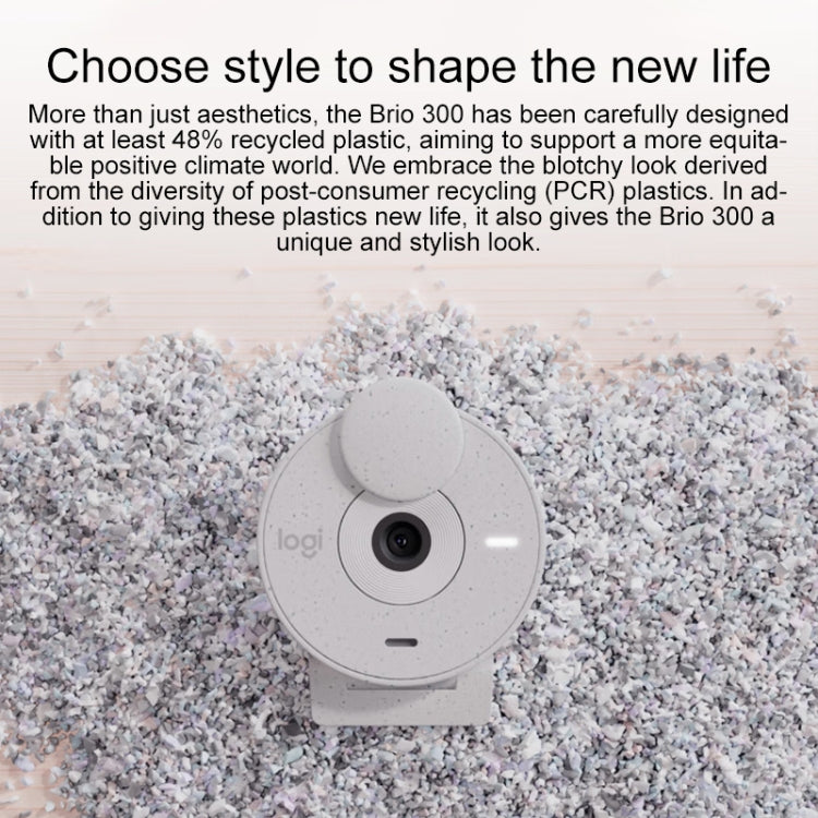 Logitech Brio 300 2MP 1080P Full HD IP Camera with Noise Reduction Microphone (White) - HoMEdemic™ 