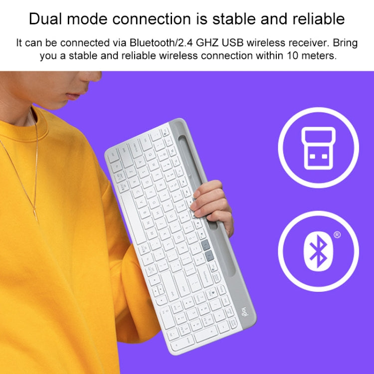 Logitech K580 Dual Modes Thin and Light Multi-device Wireless Keyboard with Phone Holder (Black) - HoMEdemic™ 