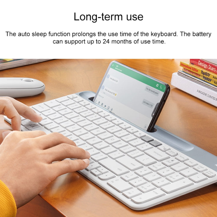 Logitech K580 Dual Modes Thin and Light Multi-device Wireless Keyboard with Phone Holder (Black) - HoMEdemic™ 