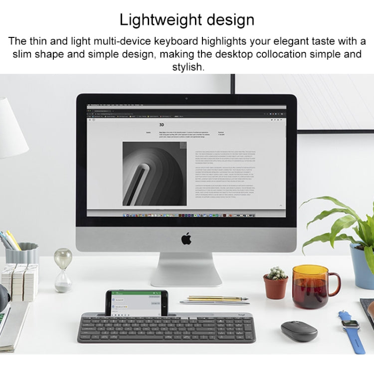 Logitech K580 Dual Modes Thin and Light Multi-device Wireless Keyboard with Phone Holder (White) - HoMEdemic™ 