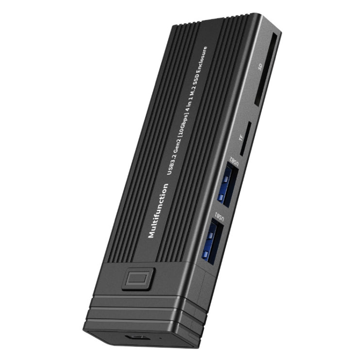 M.2 NVME SATA SSD Enclosure Adapter With 4 In 1 Hub USB 3.2 Gen 2 10Gbps HDD Adapter Support SD/TF Card Read(Black) - HoMEdemic™ 